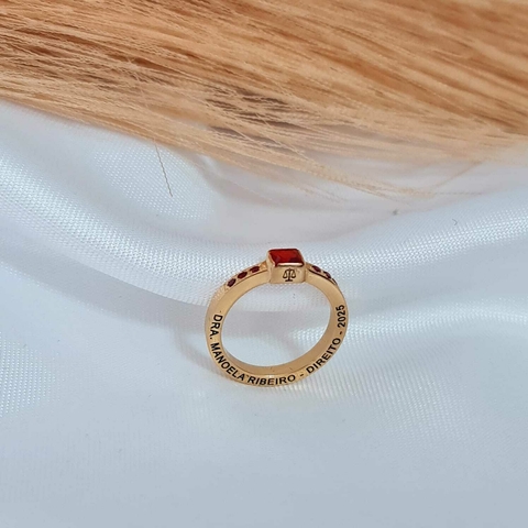 Anel premium box banhado a ouro