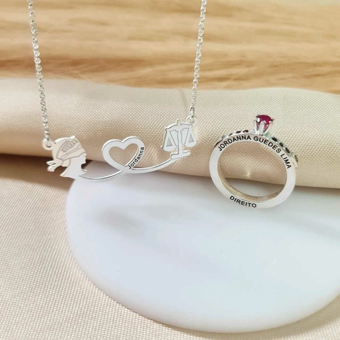 Kit Premium emblema curso ou profissão em prata