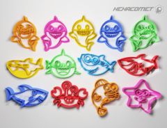 Cortantes para galletitas baby shark packx13