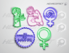 Cortante para galletitas Mujer Feminismo Packx5