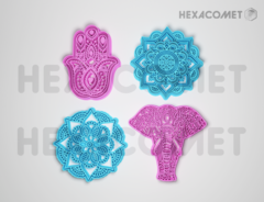 Cortantes para galletitas mandalas Packx4