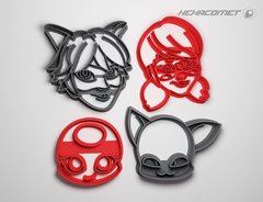 Cortante para galletitas Miraculous las aventuras de Ladybug packx4