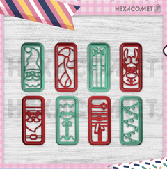 Cortante para galletitas navidad rectangulares Packx8