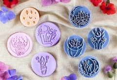 Sellos para galletitas porcelana ceramica magia esotericos packx8