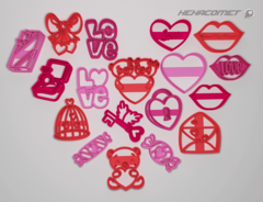 Cortantes para galletitas San Valentin packx18