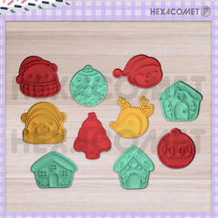 Sellos para porcelana ceramica galletitas Navidad Packx10