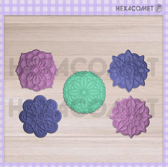 Sellos para galletitas porcelana ceramica mandala packx5