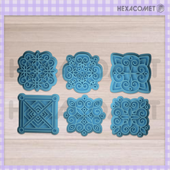 Sellos para galletitas porcelana ceramica mandala packx6