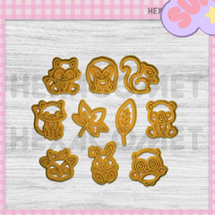 Sellos para galletitas porcelana ceramica animales bosque packx10