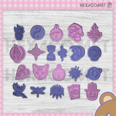 Sellos para galletitas porcelana ceramica magia esotericos packx21