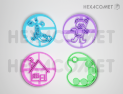 Cortantes para galletitas para pintar Packx4