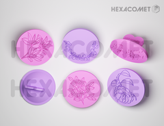 Stamps para galletitas flores 8x8 Packx6 - comprar online
