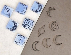 Sellos para galletitas porcelana ceramica lunas packx6