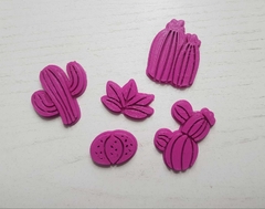 Sellos para galletitas porcelana ceramica cactus packx5