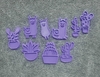 Sellos para galletitas porcelana ceramica cactus llamas packx9