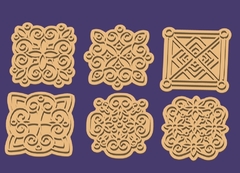 Sellos para galletitas porcelana ceramica mandala packx6