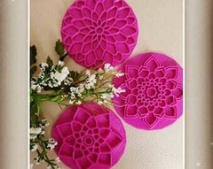 Sellos para galletitas porcelana ceramica mandala packx3