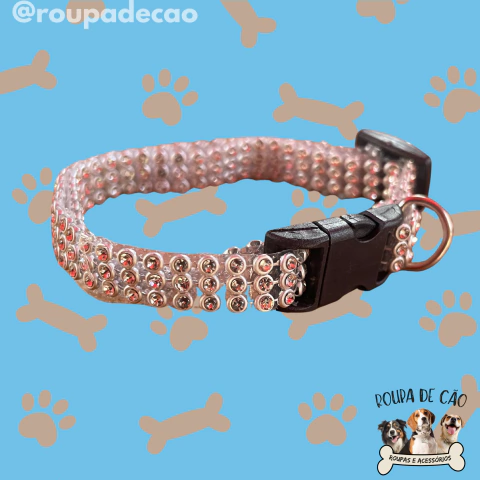 Coleira com pedras prateadas - comprar online