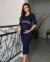 VESTIDO MIDI MANGA 3/4 DECOTE V A GESTANTE - comprar online