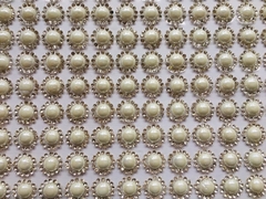 Manta Bola 11mm Branco c/ Strass Prata 24x40cm