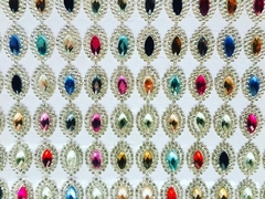 Manta Navete - Multicolorido Com Strass Cristal V1  24x40cm