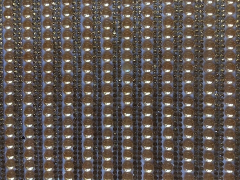 Manta Perola Ouro C/ Strass Ouro 5mm 24x40cm A-6