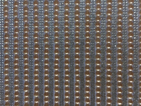 Manta Perola Ouro C/ Strass Prata 5mm 24x40cm A-7