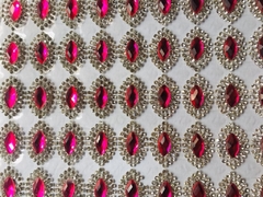Manta Navete - Rosa Pink Com Strass Cristal V1  24x40cm