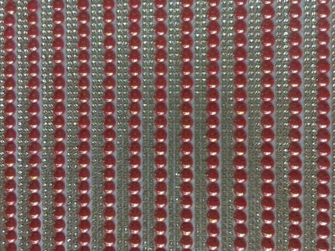 Manta Perola Vermelho C/ Strass Prata 5mm 24x40cm A-8