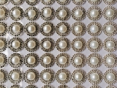 Manta Perola Branca com Strass Prata 24x40 cm