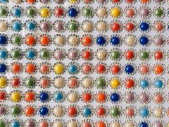 Manta Bola 11mm MultiColorido c/ Strass Prata 24x40cm