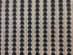 Manta Perola Preto C/ Strass Prata 5mm 24x40cm