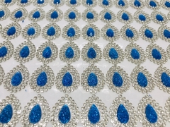 Manta Gota Glitter Azul Bic - 24x40cm
