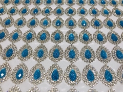 Manta Gota Glitter Azul Tifany - 24x40cm