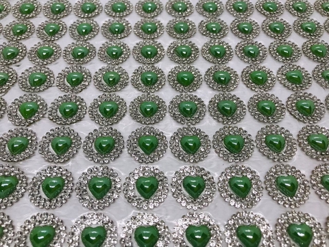 Manta Coração Resinado - Verde 24x40cm