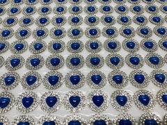 Manta Coração Resinado - Azul Bic 24x40cm