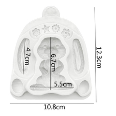 Molde de Silicone Coelho 2D com Textura e Orelhas, Florzinha e Ovos - lojacanaldaconfeitaria.com.br