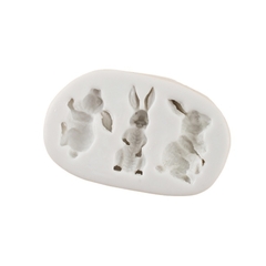 Molde de Silicone Coelhos Retro para Biscuit e Confeitaria - loja online