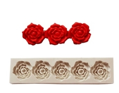 Molde de Silicone Cordão de 5 Rosas médias