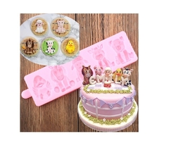 Molde de Silicone Animais da Fazenda 2D para Biscuit e Confeitaria - lojacanaldaconfeitaria.com.br