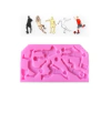 Molde de Silicone Jogadores e Futebol para Biscuit e Confeitaria