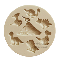 Imagem do Molde de Silicone Mini Dinossauros Baby Vulcão para Biscuit e Confeitaria