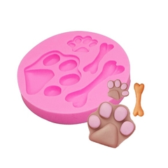 Molde de Silicone para Biscuit e Confeitaria Patinhas e Ossinhos