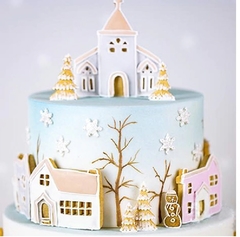 Molde de Silicone Vila de Natal para Confeitaria e Biscuit - comprar online
