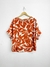 BUZIOS "B" - BLUSA ESTAMPADO HOJAS MANGA VOLADO CONJUNTO