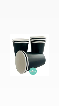 VASOS POLIPAPEL NEGRO X 6
