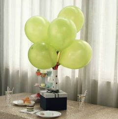 GLOBO PERLADOS VERDE MANZANA 12’ x 10u