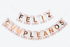 Banderin Feliz Cumple rococo