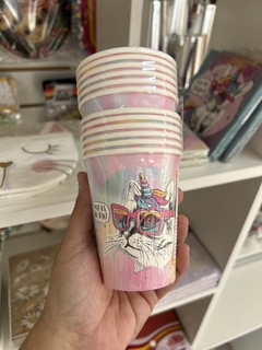 VASO GATITO DE CUMPLE X 6u - comprar online