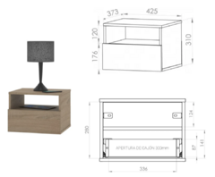 Imagen de Mesa de luz flotante 20% off transferencia